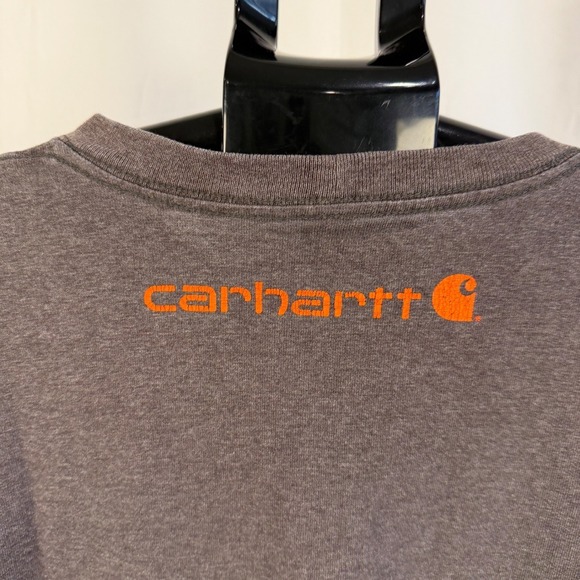 Carhartt Mens 2XL Tall Long Sleeve Gray Original Fit Logo Graphic T-Shirt - Picture 7 of 8
